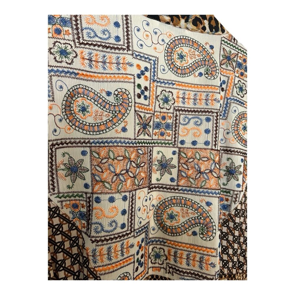 John Mark Mixed Media Open Front Embroidered Back… - image 5